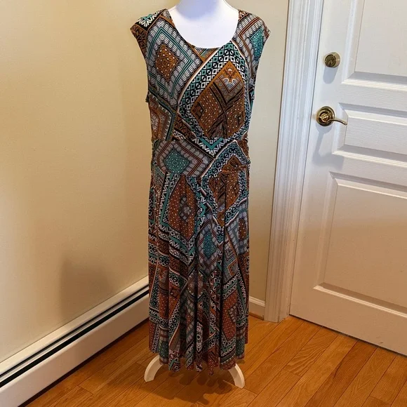 Ruby Rd. Multicolor Geometric Midi Dress - Picture 2 of 10